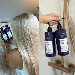 Neutralisierendes Set gegen Gelbstiche (Shampoo und Conditioner) + Glättungsbürste als Geschenk